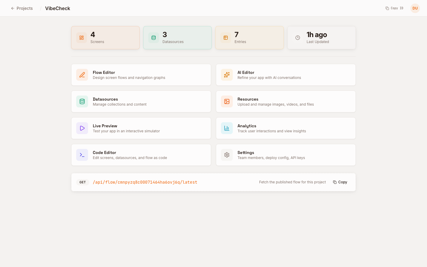 Orchestra project dashboard